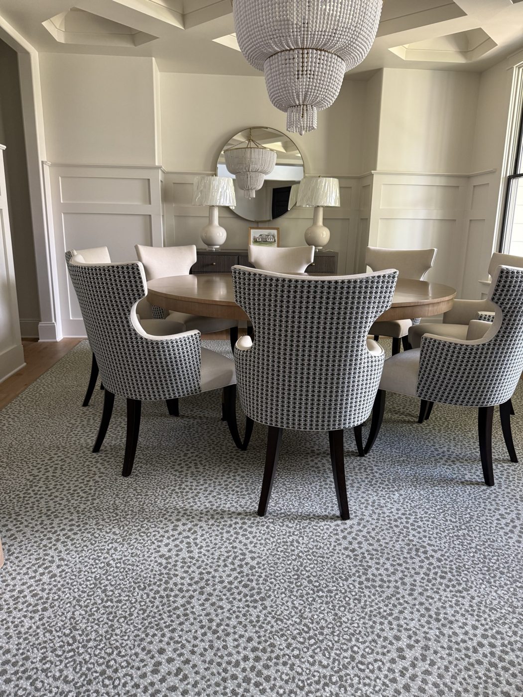 Houndstooth dining chairs