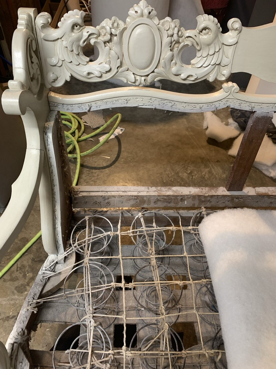 Stripped chair frame (before)